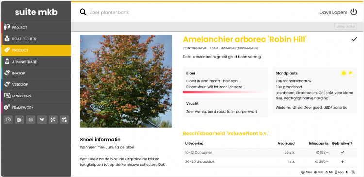 Voorbeeld van een plant met beschikbaarheid bij de plantleverancier Voorbeeld van een plant met beschikbaarheid bij de plantleverancier