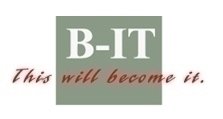 <p>Het 1e logo van Become-IT bestond uit de woorden B-IT in een groen vlak met daaronder de slogan 'This will become it' in het rood.</p>

<p>Het logo is ontworpen door Marieke, de zus van Leo.</p>